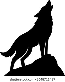 Silhueta de um lobo uivador