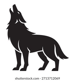 Silhueta de um lobo uivante