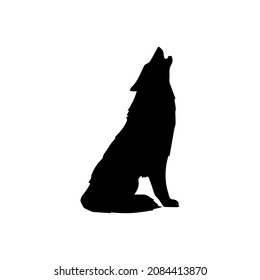 silhouette of a howling wolf or a dog barking, isolated object