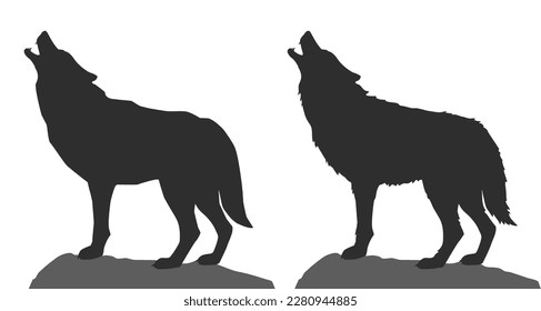 Howling Wolf SVG Vector Clipart Design Silhouette For Vinyl Decal Sticker