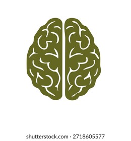 Silueta de un cerebro humano que representa la ciencia de la inteligencia y el conocimiento de la salud mental