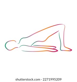 Silhouette de humanos haciendo yoga sobre fondo blanco