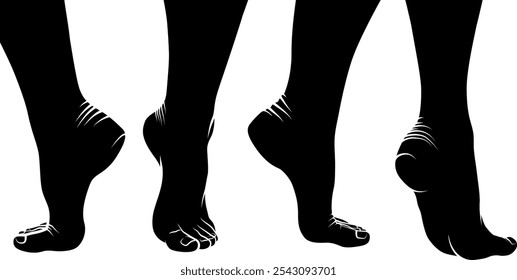 silhouette human feet - vector illustration