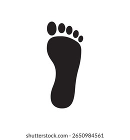 Silhouette human footprint silhouette vector icon isolated on white background