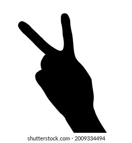 Silhouette Human Hand Showing Peace Symbol Stock Vector (Royalty Free ...