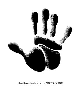 The silhouette of a human hand, vector illustration