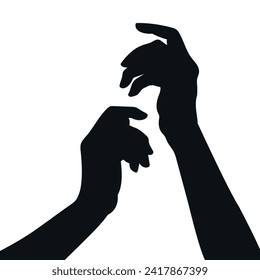 Silhouette of Human hands. Vector illustration