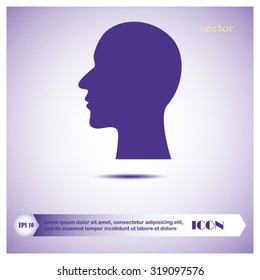 Silhouette of a human head, headache, vector illustration