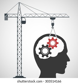 Silhouette of a human head. Intelligence concept. Stock Vector.