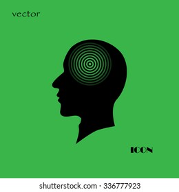 Silhouette of a human head and light, ideas sign, vector