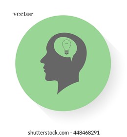 Silhouette of a human head and light, ideas sign, vector