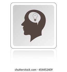 Silhouette of a human head and light, ideas sign, vector