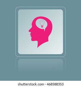 Silhouette of a human head and light, ideas sign, vector