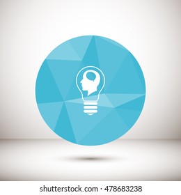 Silhouette of a human head and light, ideas sign, vector