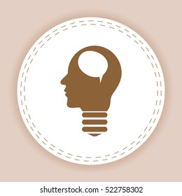 Silhouette of a human head and light, ideas sign, vector