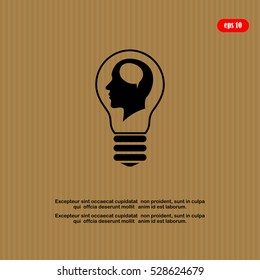 Silhouette of a human head and light, ideas sign, vector