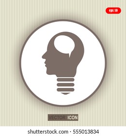 Silhouette of a human head and light, ideas sign, vector