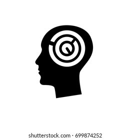Silhouette of human head with maze inside. Vector illustration