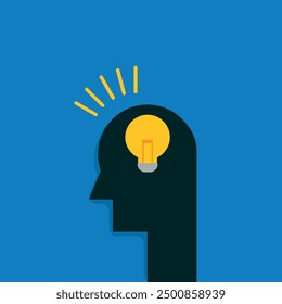 Silhouette of human head with question marks inside and above