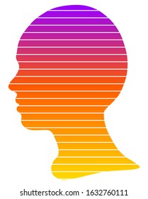 Silhouette of human head, vector illustration