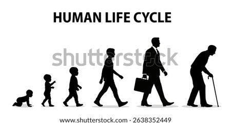 Silhouette Human Life Cycle illustration. Vector illustration