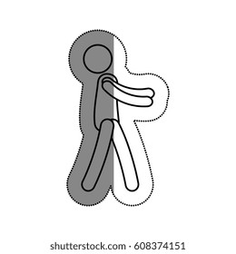 silhouette human lifting pose