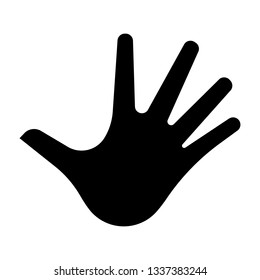 Silhouette of a human open palm.