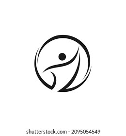 Silhouette Human People Body Dance Fitness Sport Logo Design Inspiration