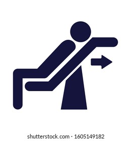 silhouette human in reclining chair vector illustration design