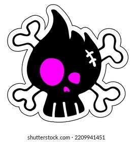 Silhouette of a human skull, vector illustration. 
