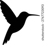 Silhouette of a hummingbird in flight vector illustration