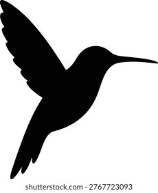 Silhouette of a hummingbird in flight vector illustration