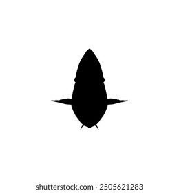 Silhouette of the The Humphead wrasse (Cheilinus undulatus), also known as the Māori wrasse, Napoleon wrasse, Napoleon fish. Flat Style, can use for Logo Gram, Animal Illustration, Pictogram, ect