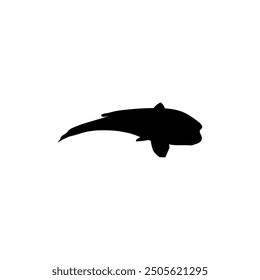 Silhouette of the The Humphead wrasse (Cheilinus undulatus), also known as the Māori wrasse, Napoleon wrasse, Napoleon fish. Flat Style, can use for Logo Gram, Animal Illustration, Pictogram, ect