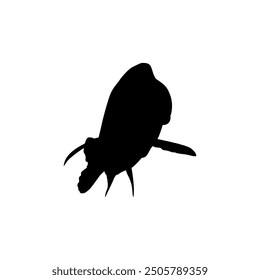 Silhouette of the The Humphead wrasse (Cheilinus undulatus), also known as the Māori wrasse, Napoleon wrasse, Napoleon fish. Flat Style, can use for Logo Gram, Animal Illustration, Pictogram, ect