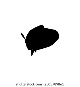 Silhouette of the The Humphead wrasse (Cheilinus undulatus), also known as the Māori wrasse, Napoleon wrasse, Napoleon fish. Flat Style, can use for Logo Gram, Animal Illustration, Pictogram, ect