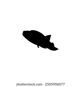 Silhouette of the The Humphead wrasse (Cheilinus undulatus), also known as the Māori wrasse, Napoleon wrasse, Napoleon fish. Flat Style, can use for Logo Gram, Animal Illustration, Pictogram, ect