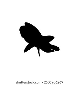 Silhouette of the The Humphead wrasse (Cheilinus undulatus), also known as the Māori wrasse, Napoleon wrasse, Napoleon fish. Flat Style, can use for Logo Gram, Animal Illustration, Pictogram, ect