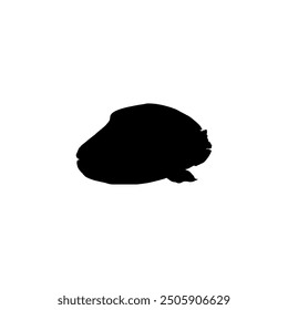 Silhouette of the The Humphead wrasse (Cheilinus undulatus), also known as the Māori wrasse, Napoleon wrasse, Napoleon fish. Flat Style, can use for Logo Gram, Animal Illustration, Pictogram, ect