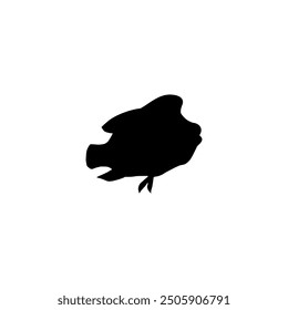 Silhouette of the The Humphead wrasse (Cheilinus undulatus), also known as the Māori wrasse, Napoleon wrasse, Napoleon fish. Flat Style, can use for Logo Gram, Animal Illustration, Pictogram, ect