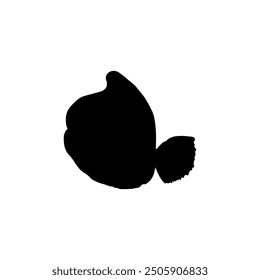 Silhouette of the The Humphead wrasse (Cheilinus undulatus), also known as the Māori wrasse, Napoleon wrasse, Napoleon fish. Flat Style, can use for Logo Gram, Animal Illustration, Pictogram, ect