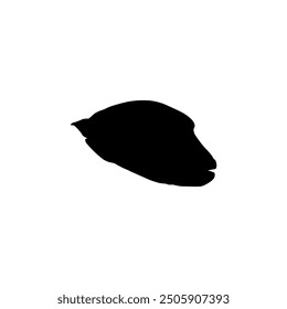 Silhouette of the The Humphead wrasse (Cheilinus undulatus), also known as the Māori wrasse, Napoleon wrasse, Napoleon fish. Flat Style, can use for Logo Gram, Animal Illustration, Pictogram, ect