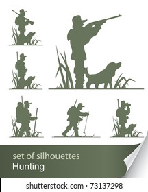 silhouette of hunter vector illustration isolated on white background