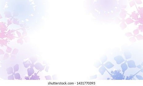 Silhouette of Hydrangea flower gradation frame background