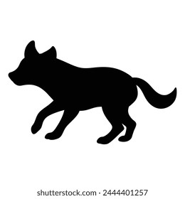 silhouette of a hyena animal of white