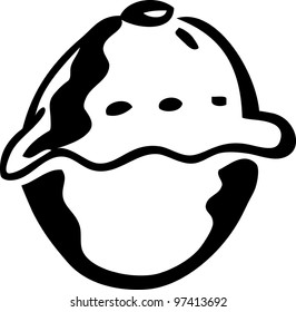 silhouette of ice cream in doodle