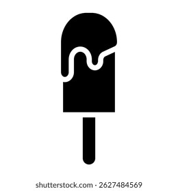 Silhouette of ice cream. Ice cream icon isolated. Vector illustration of ice cream