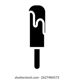 Silhouette of ice cream. Ice cream icon isolated on white background. Vector illustration of ice cream