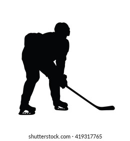 Silhouette of ice hockey player