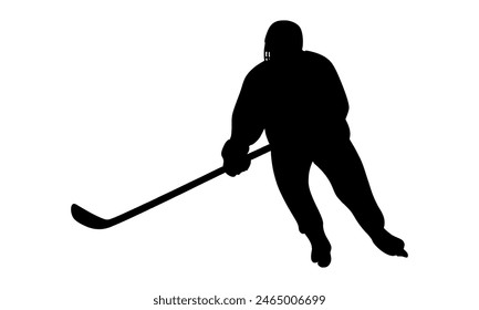 silhouette of Ice hockey player vector illustration